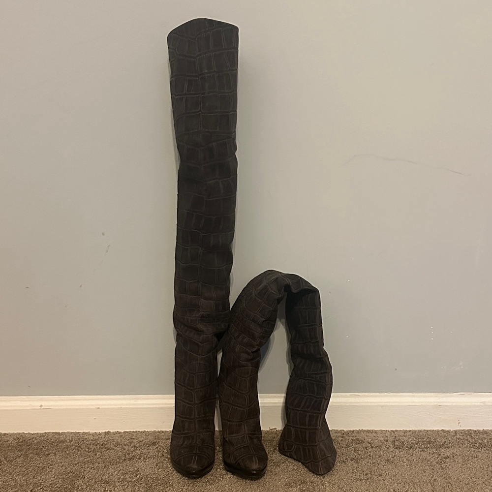 Giuseppe Zanotti Croc-Embossed Over-the-Knee Boots